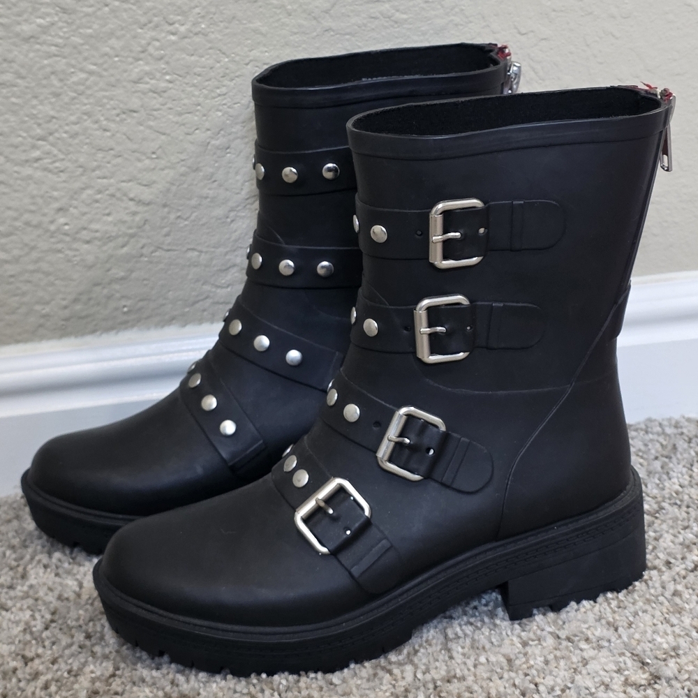 Steve Madden Thunder Rain Casual Moto Boot Womens Size 6 Great Condition